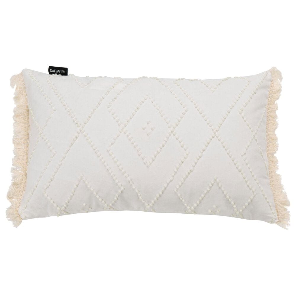 Safavieh Sorena 12" x 20" Pillow in White, , large