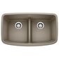 Blanco Valea 50/50 Equal Double Low Divide Sink in Truffle, , large