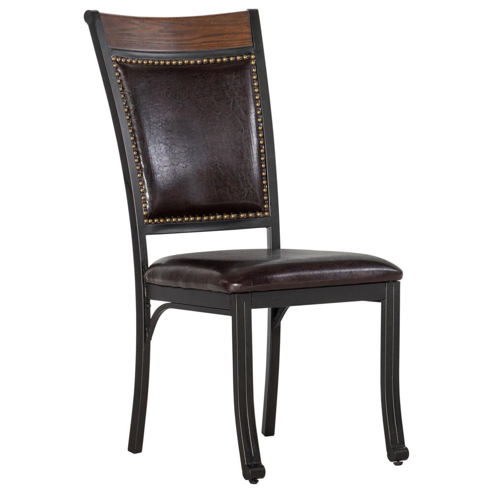 Linon Home Decor Franklin Side Chair in Black and Umber Brown, , large