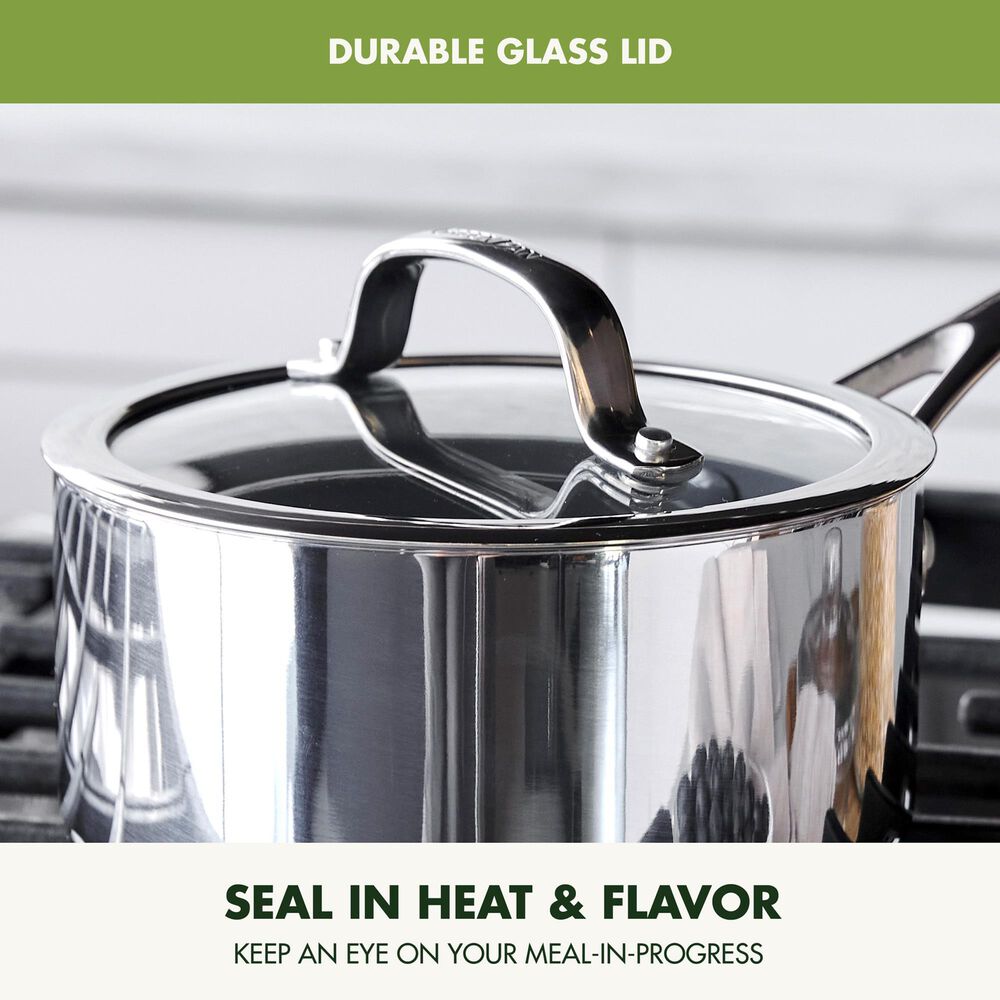 Green Pan Valencia Pro 1.6-Quart Sauce Pan with Lid in Stainless Steel, , large