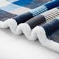 Duke Imports Flannel Sherpa Plaid Throw in Blue and Grey, , large
