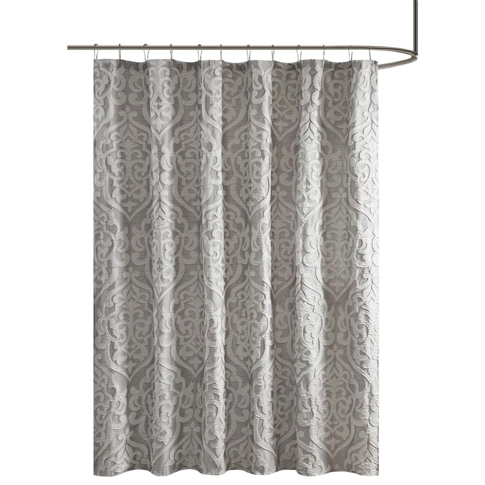 Hampton Park Odette 72" Shower Curtain in Silver, , large