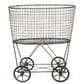 Creative Coop Metal Rolling Laundry Cart with Rack in Grey, , large