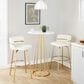 LumiSource Cinch 30" Swivel Barstool with White Upholstery in Gold (Set of 2), , large