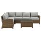 Crosley Furniture Bradenton 5-Piece Patio Sectional Set in Gray and Brown, , large