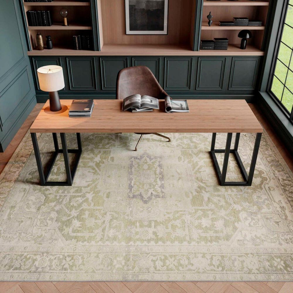 Nourison Vintage Washables Green 9' x 12' Area Rug, , large