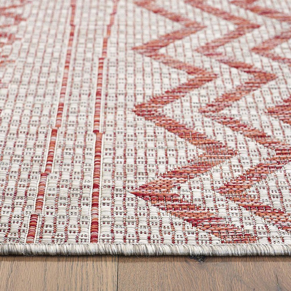 L&amp;R Resources Sun Shower 8&#39; x 10&#39; Beige and Red Indoor/Outdoor Area Rug, , large