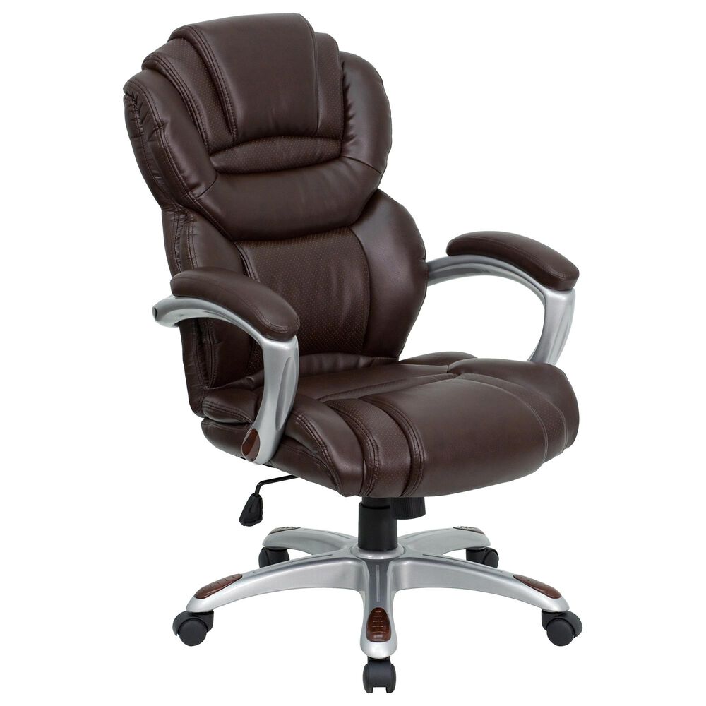 Flash Furniture Executive Swivel Chair in Brown LeatherSoft, , large