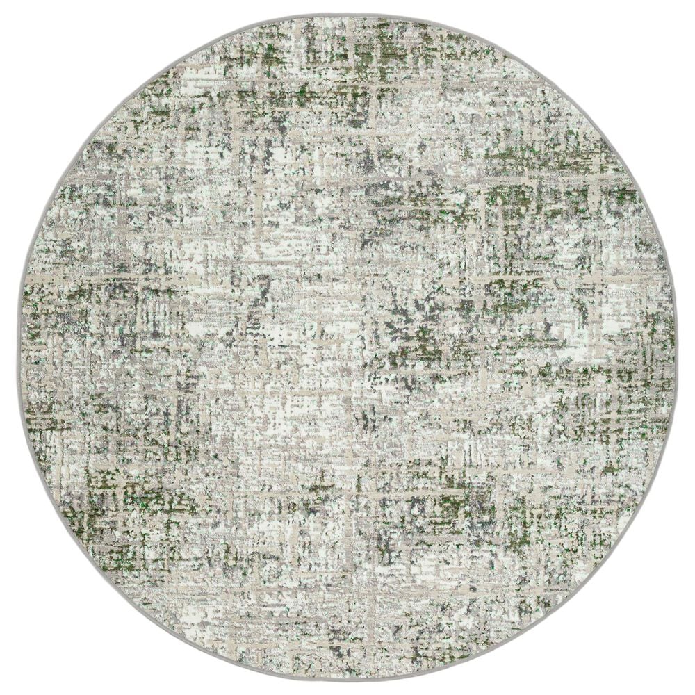 Radici USA Livigno Abstract 7"10" Round Green Area Rug, , large