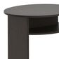 HOMLUX Oval End Table with Bookshelf in Walnut and Black, , large