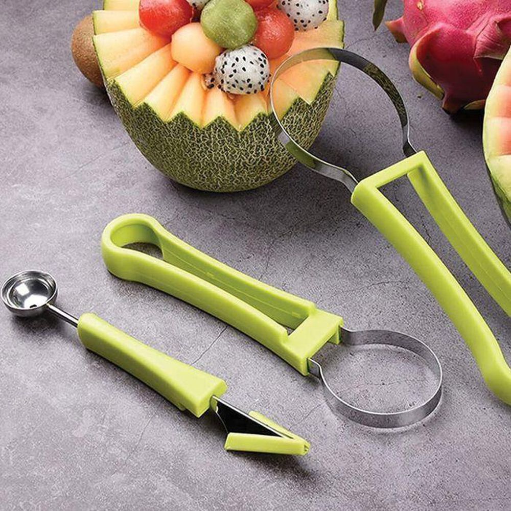 HIC Kitchen 4-Piece Fruit Tool Set in Yellow and Green, , large