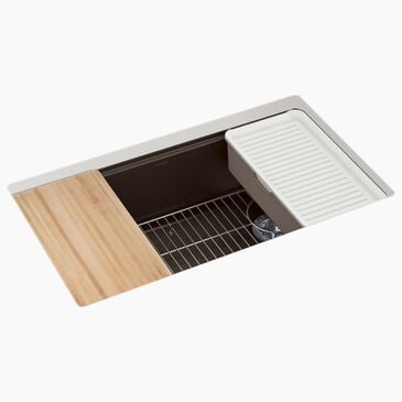 Kohler Billings 32.5" Undermount Single Bowl Workstation Kitchen Sink in Matte Brown, , large