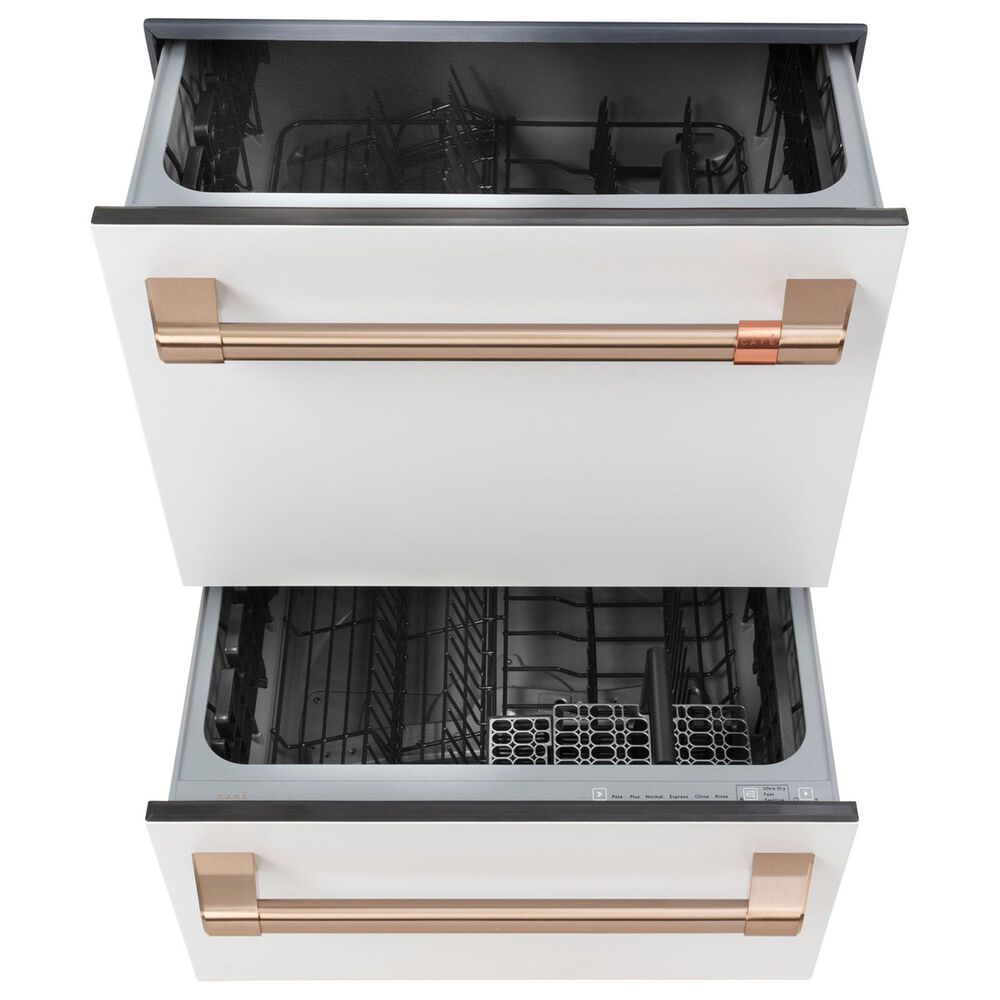 Cafe 4pc Kitchen Package with Refrigerator, Range, Microwave and Dishwasher in White, , large