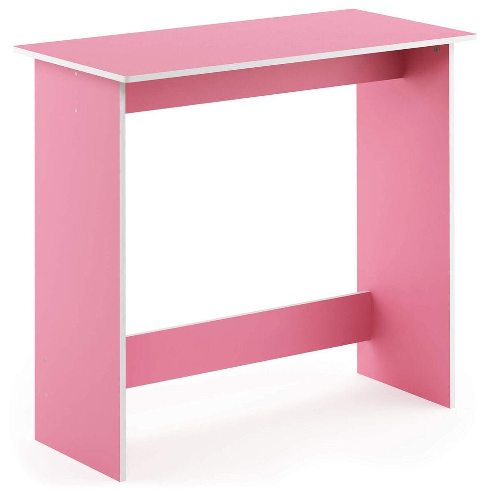 HOMLUX Modern Computer Desk in Pink and White, , large