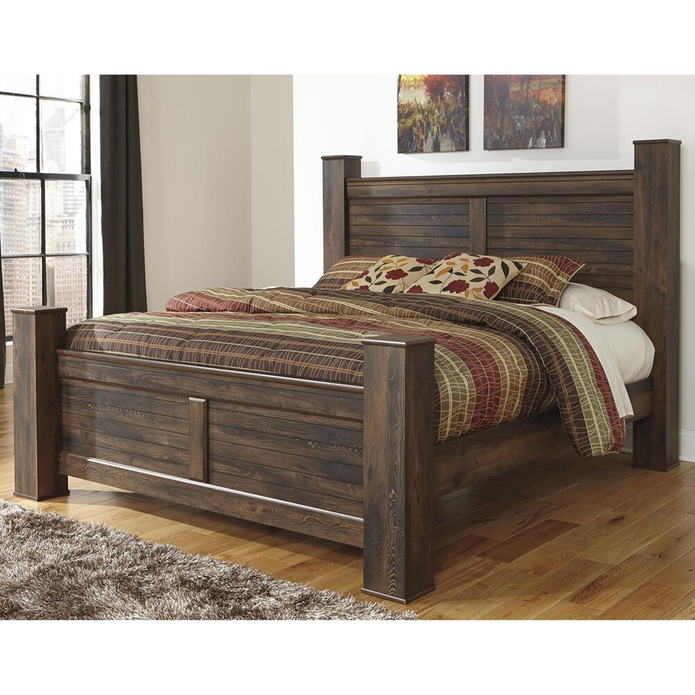 Signature Design by Ashley Quinden King Poster Bed in Dark Brown, , large