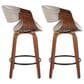 LumiSource Symphony 26" Swivel Counter Stool with Grey Upholstery in Walnut and Black (Set of 2), , large