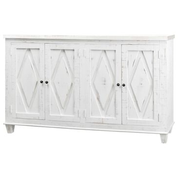 Rustic Root Diamond 4-Door Curio Cabinet in Sierra White, , large