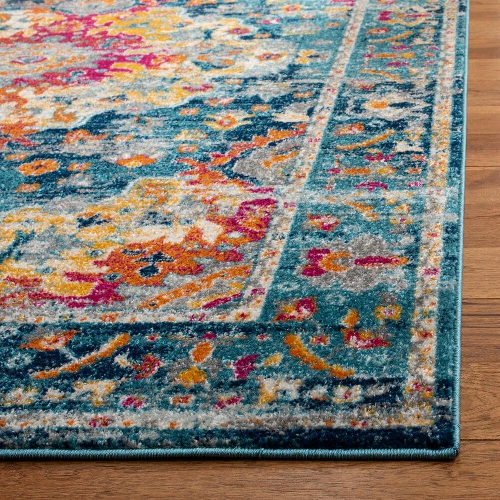 Safavieh Madison MAD154L 5&#39; x 7&#39; Teal and Fuchsia Area Rug, , large
