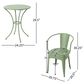 Hearth and Haven Lourdes 3-Piece Iron Bistro Set in Green, , large