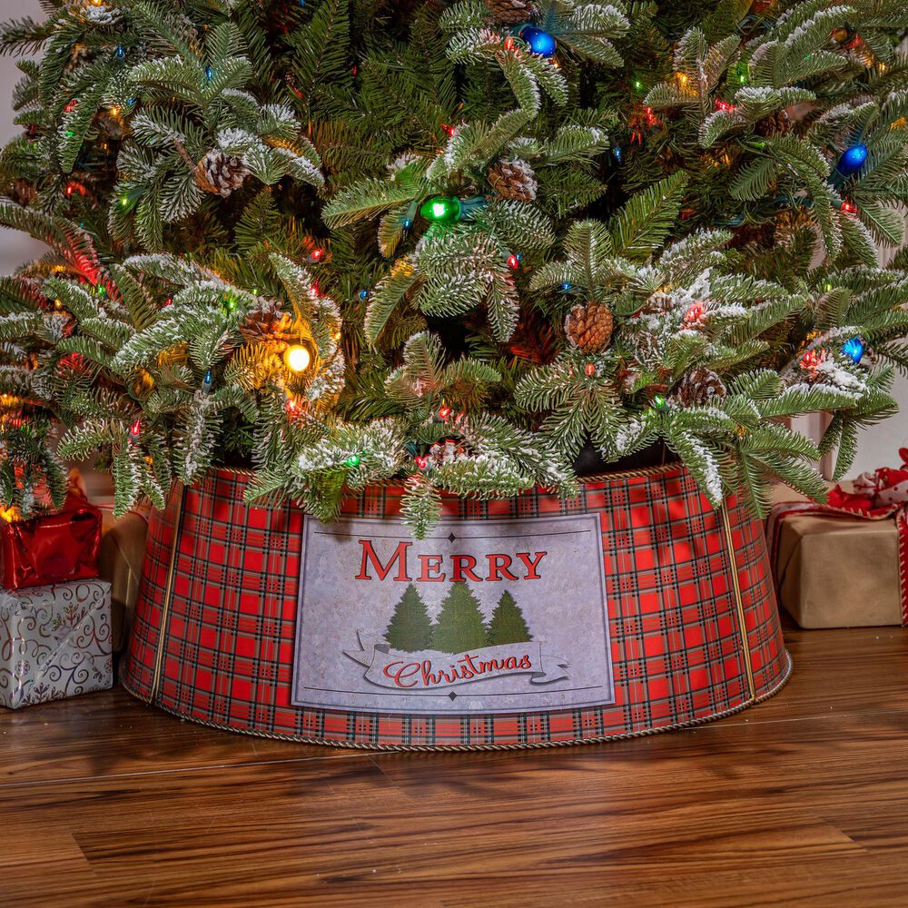 The Gerson Company Merry Christmas Tree Collar in Red, , large