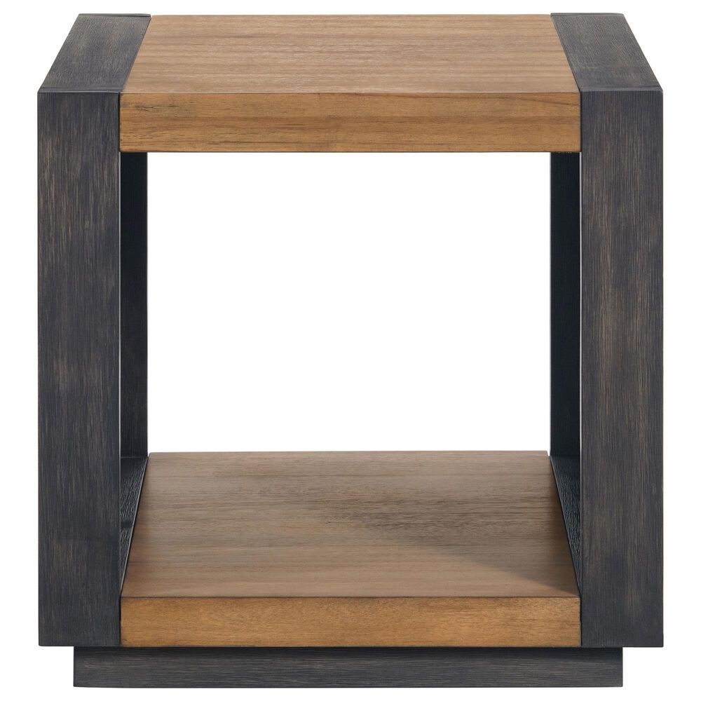 Mayberry Hill Breckenridge Square End Table in Light Oak and Black, , large