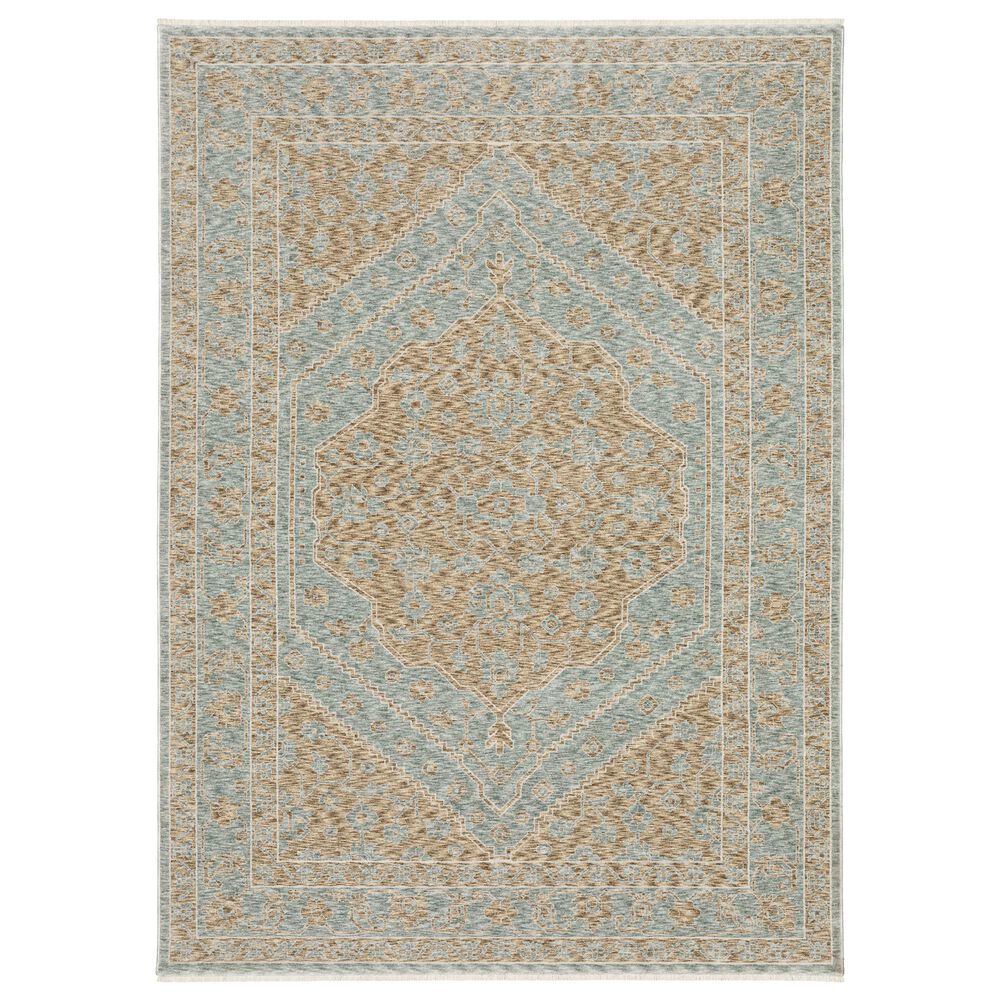 Oriental Weavers Echo Oriental Beige and Blue 6"7" x 9"6" Area Rug, , large