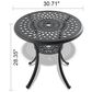 Hearth and Haven Aluminum Patio Dining Table With Umbrella Hole and Bottom Shelf in Black, , large
