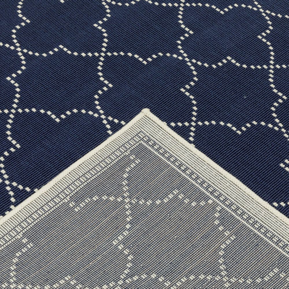 Oriental Weavers Marina Navy and Ivory 8'6" x 13' Indoor/Outdoor Area Rug, , large