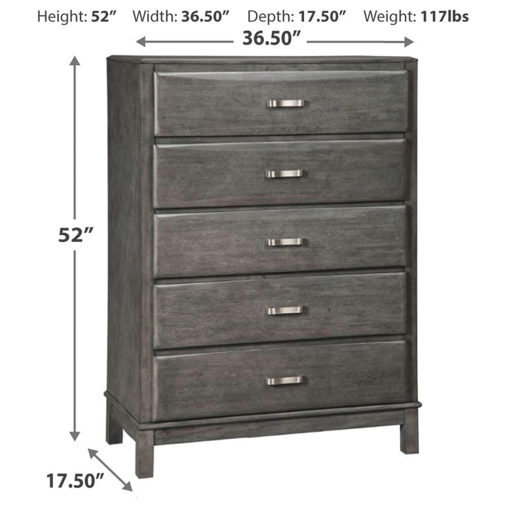 Ashley Caitbrook 5-Drawer Chest in Gray, , large