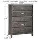 Ashley Caitbrook 5-Drawer Chest in Gray, , large