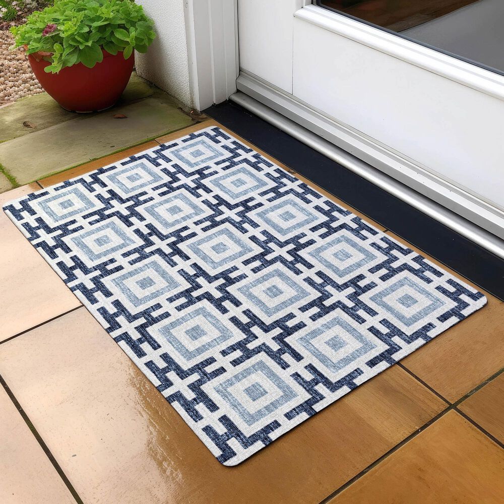 Dalyn Rug Company Marlo 1&#39;8&quot; x 2&#39;6&quot; Navy Indoor/Outdoor Area Rug, , large