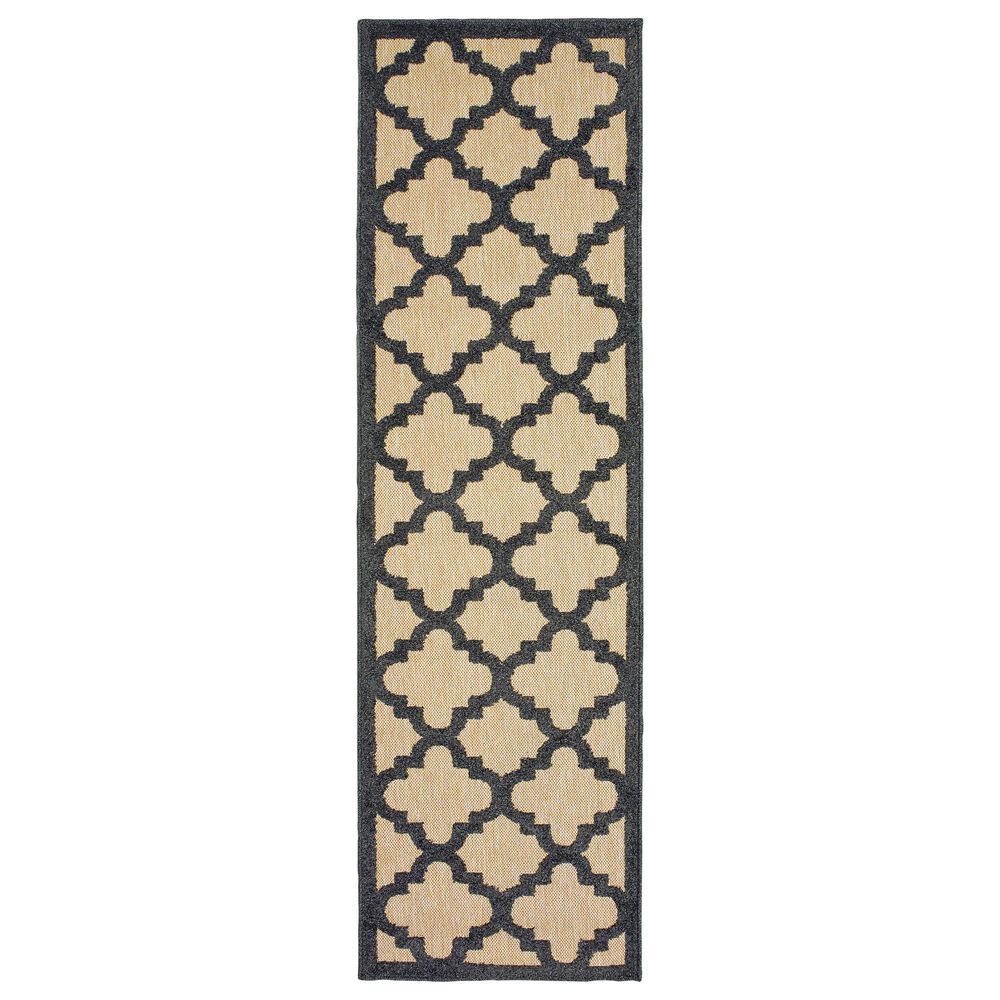 Oriental Weavers Cayman 660N 2&#39;3&quot; x 7&#39;6&quot; Sand/Charcoal Runner, , large