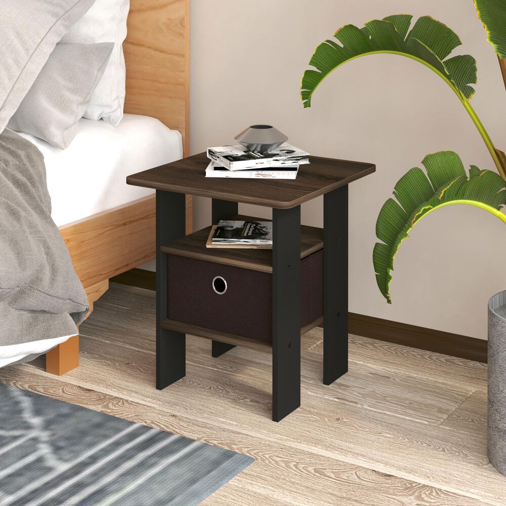 HOMLUX 1-Drawer End Table in Columbia Walnut, , large