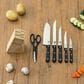 Home Basics 7-Piece Knife Block Cutlery Set in Black, , large