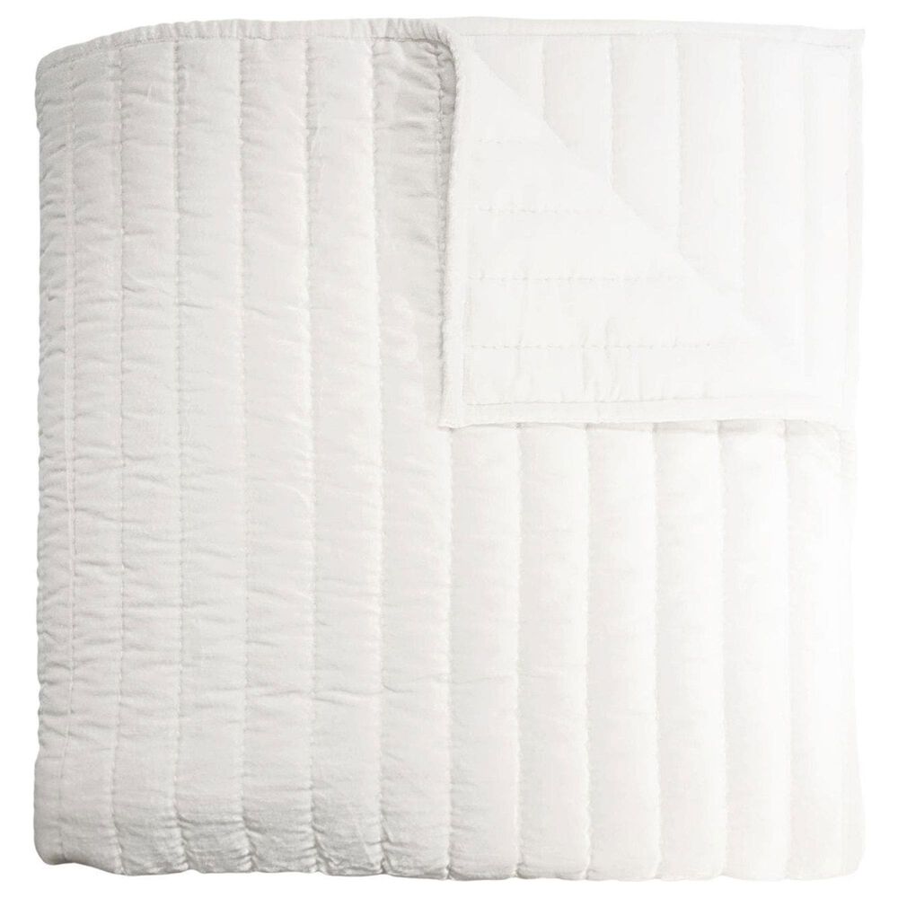 Kevin O"Brien Studio Channel Velvet King Quilt in White, , large