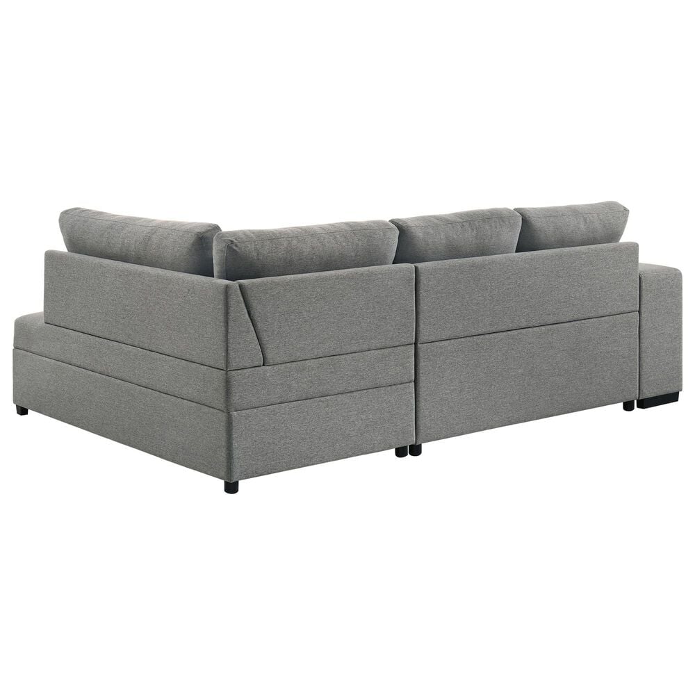 Coaster Roanne Fabric Upholstered Sleeper Sectional Sofa Grey, , large