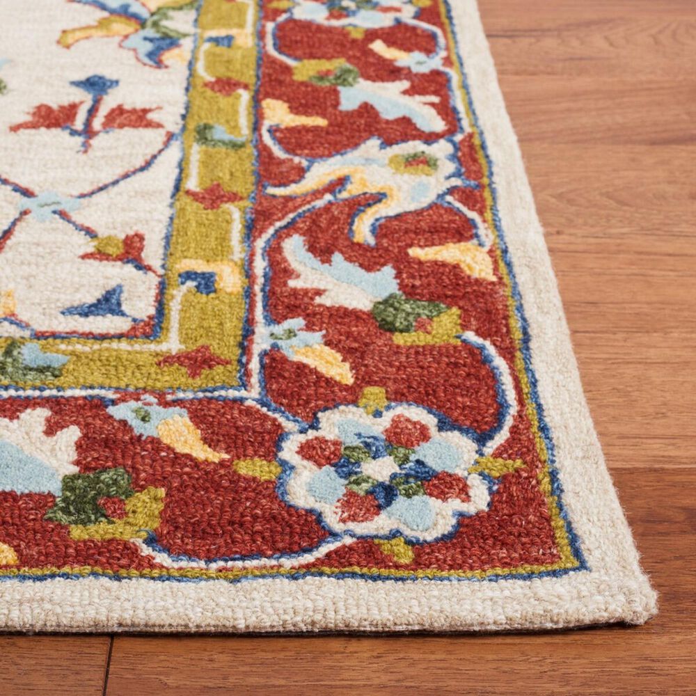Safavieh Micro-Loop 4&#39; x 6&#39; Beige and Rust Area Rug, , large