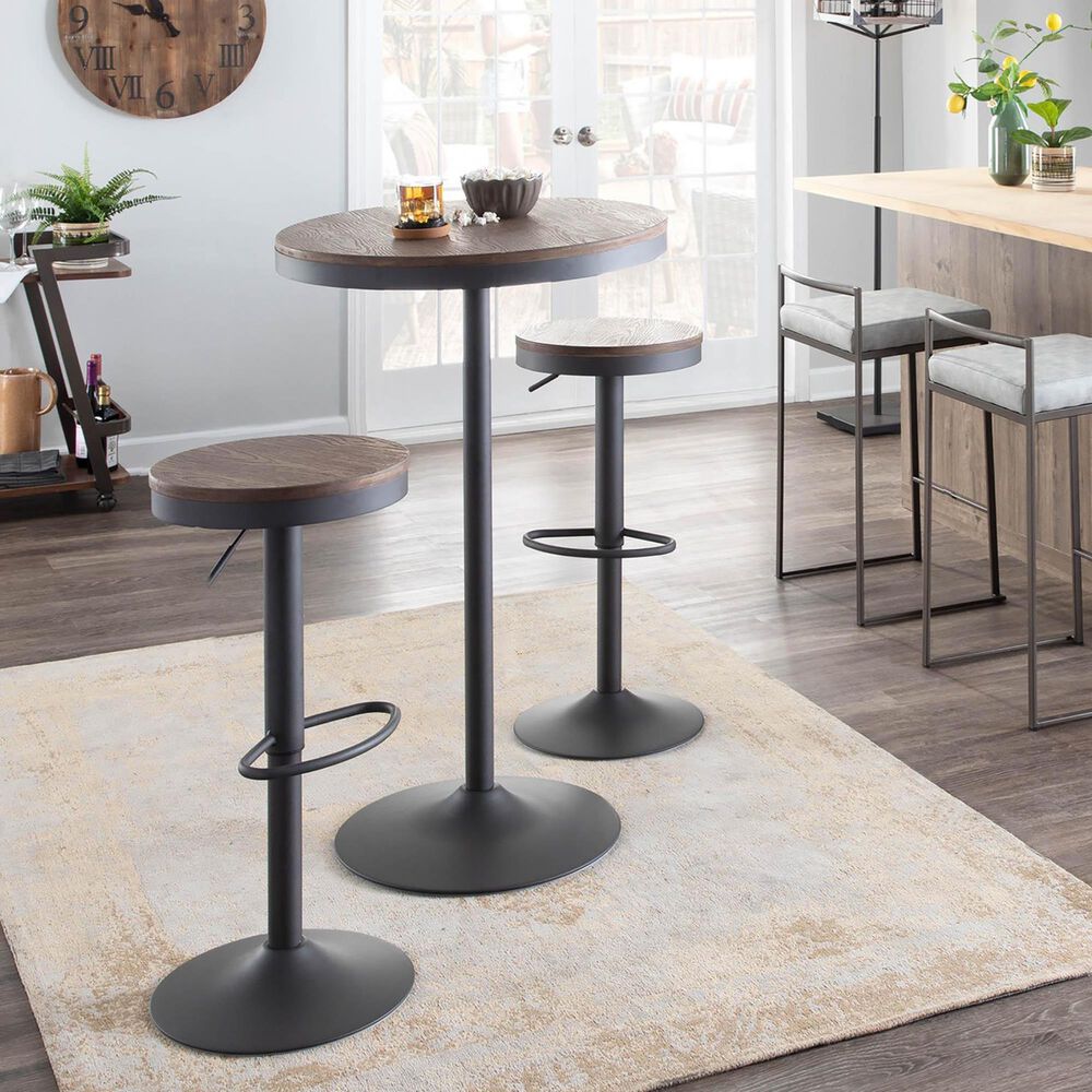 Lumisource Dakota 43&quot; Adjustable Bar Table in Brown and Grey, , large