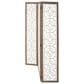 Maple and Jade 3-Panel Partition Room Divider Screen with Carved Designs in Matte White and Brown, , large