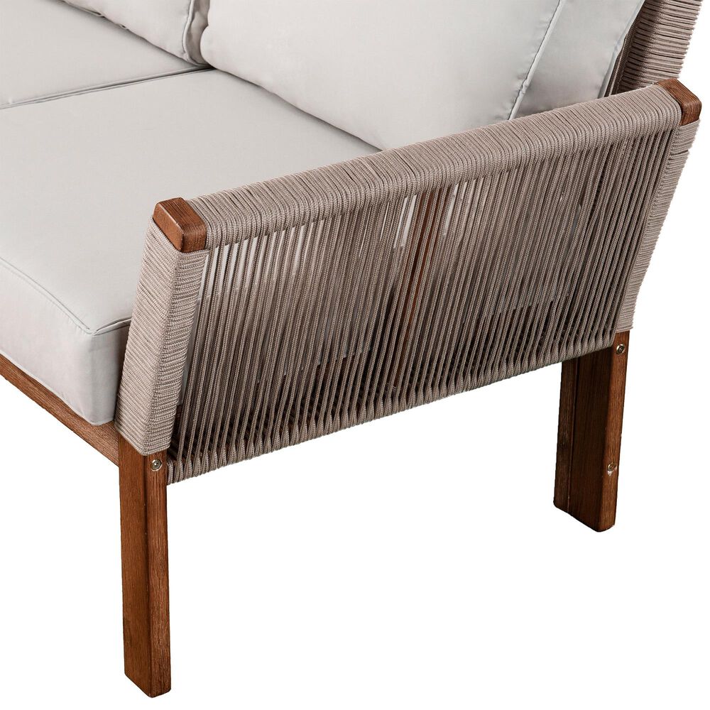 Southern Enterprises Brendina Outdoor 3-Seater Sofa in Oiled Acacia and Natural, , large