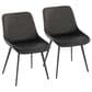 Lumisource Outlaw Side Chair with Black and Grey Cushion in Black (Set of 2), , large
