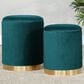 Lumisource Marla 2-Piece Nesting Pleated Ottoman Set Peacock Teal, , large