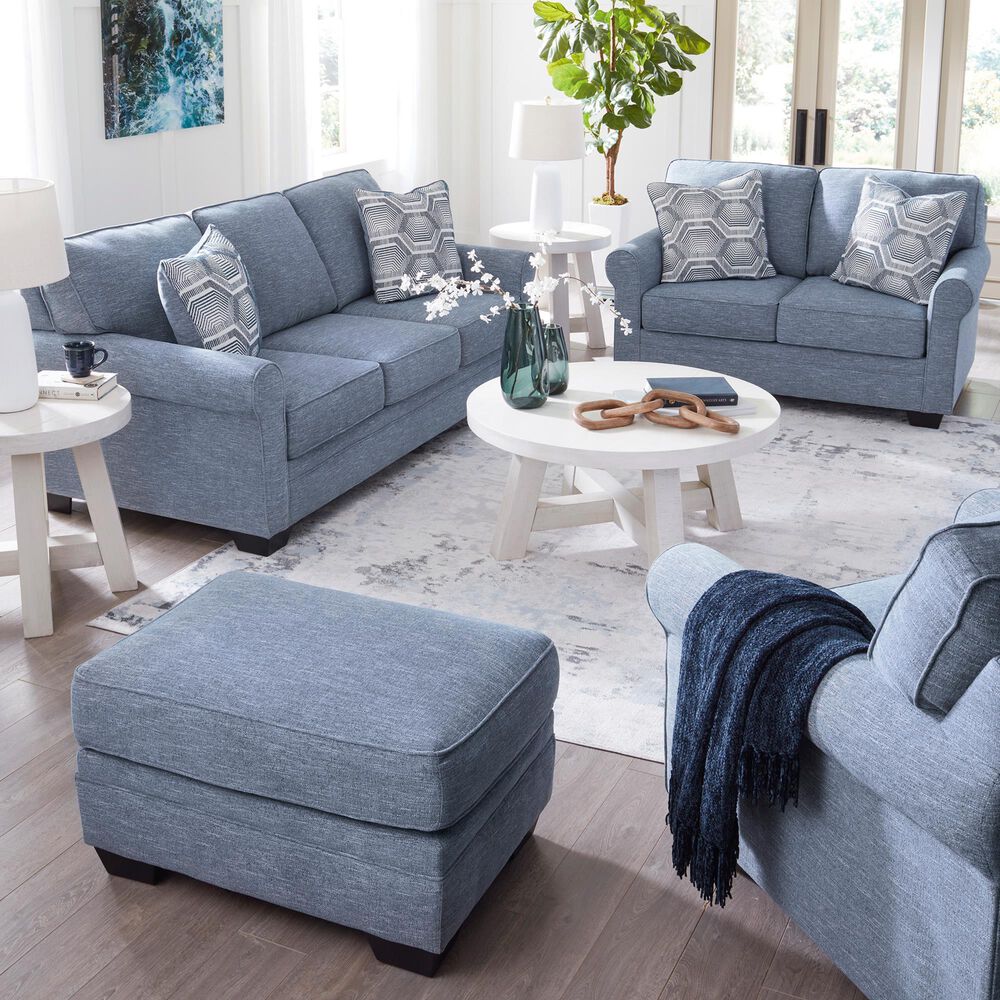 Ashley Carissa Manor Ottoman in Denim, , large
