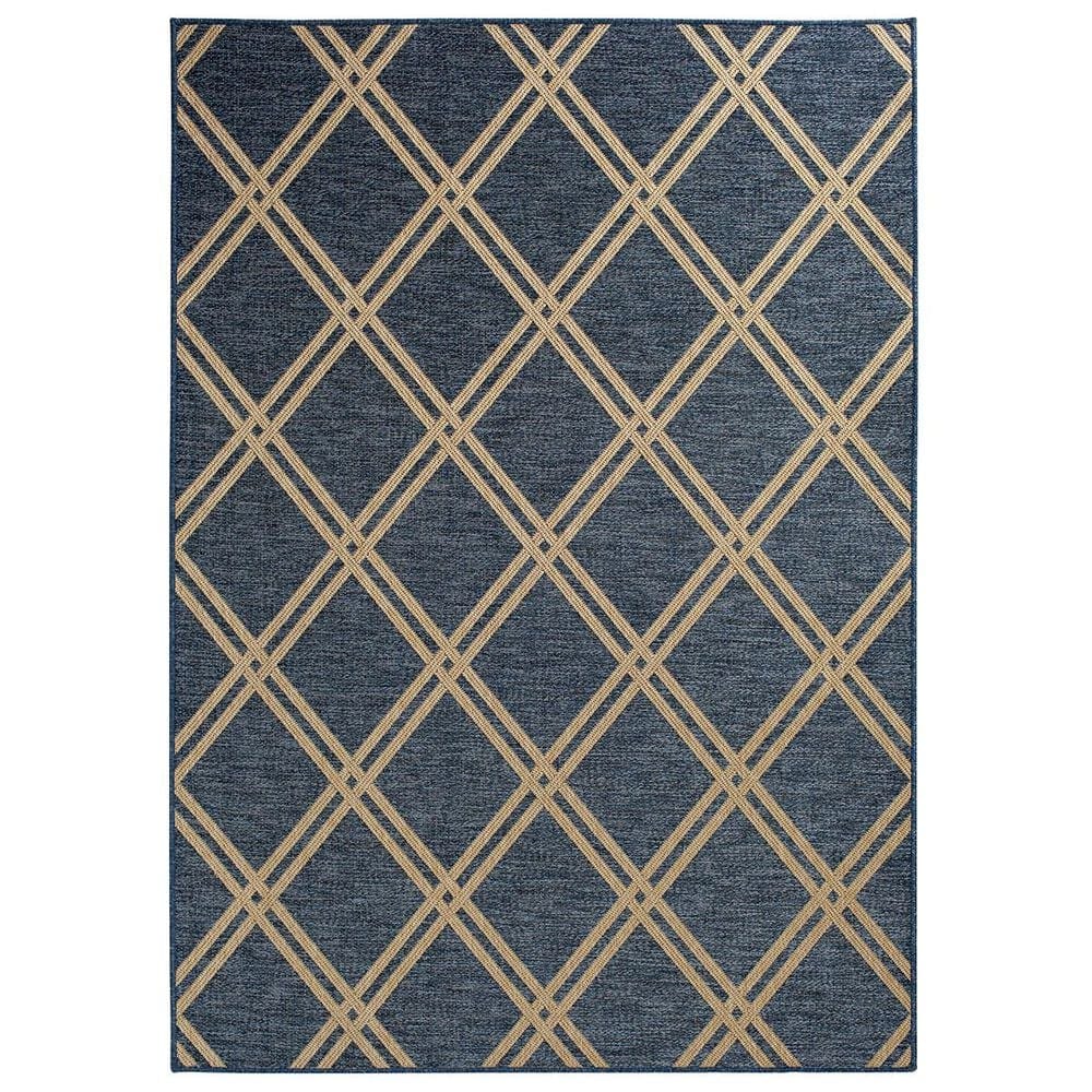 Trisha Yearwood Rug Collection Gather Minot 6"7" x 9"6" Cobalt and Natural Area Performance Rug, , large