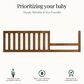 Evolur Flynn Convertible Crib with Guard Rail in Sedona, , large