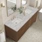 James Martin Vanities Myrrin 72" Double Bathroom Vanity in Mid-Century Walnut with 3 cm Eternal Jasmine Pearl Silestone Top, Rectangular Sinks and FreePower Wireless Charger, , large