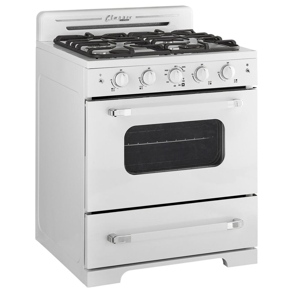 Unique Appliances Classic Retro 30" Pro Convection Gas Range in Marshmallow White, , large