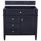 James Martin Vanities Brittany 36" Single Bathroom Vanity in Victory Blue with Single Hole 3 cm White Zeus Quartz Top and Rectangular Sink, , large