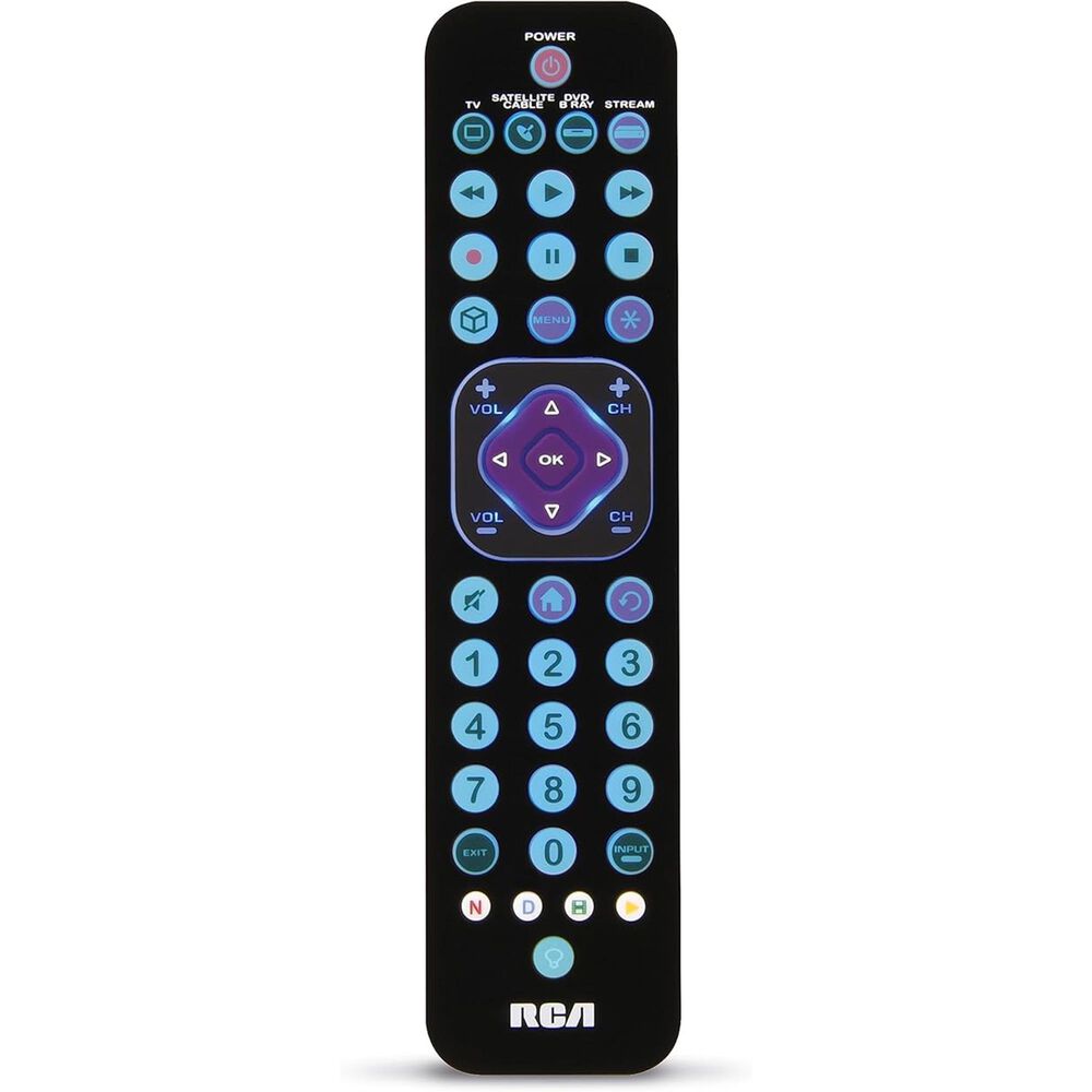 RCA Universal 4-Device Rechargeable Remote in Black, , large