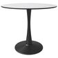 Leisuremod Leisuremod Bristol 35 round dining table Black base with White Sintered stone Top, , large